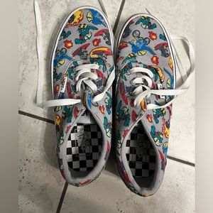 Vans gray with dragons, youth size 4 shoes